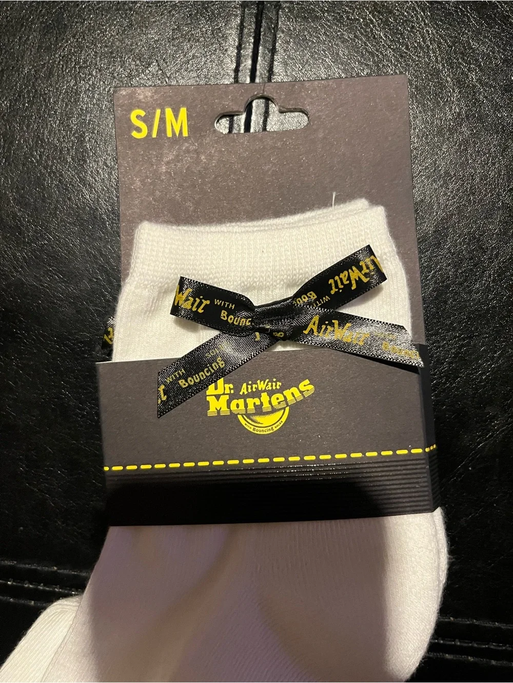 Dr. Martens Ankle Bow Socks S/M White Organic Cotton